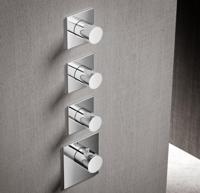 Hotbath Mate Afbouwdeel High Flow 3 Stopkranen Vierkant Geborsteld Nikkel - thumbnail