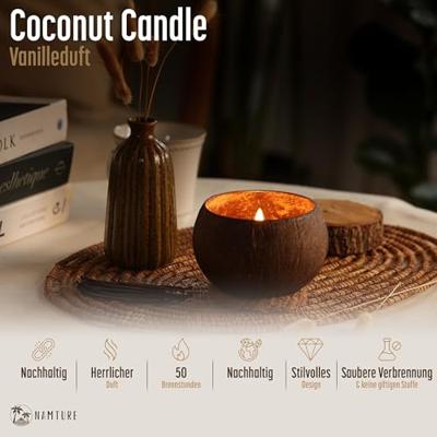 Namture Kokosnoot kaars - vanilla - 300g - thumbnail
