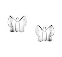 TFT Oorknoppen Vlinder Zilver Gerhodineerd Glanzend - thumbnail