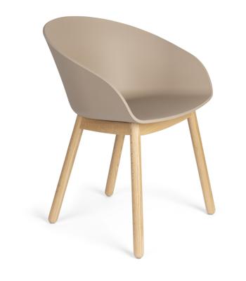 Zuiver Eetkamerstoel 'Void' Eiken en gerecycled PP, kleur Latte Brown