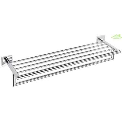 Dubbele Handdoekhouder Sapho X-Square Hangend met Plankopslag 65x21.5 cm Chroom