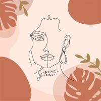 Poster - Line Art, Love you, Liefde aan de muur, Premium Print - thumbnail