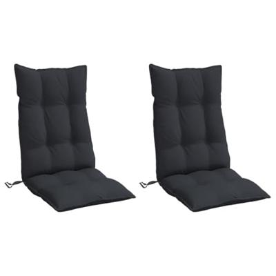 VidaXL Stoelkussens 2 st hoge rug oxford stof zwart