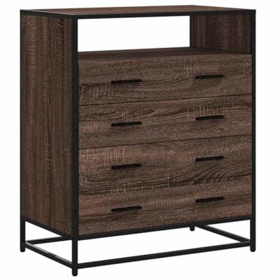 Ladekast 70x41x83,5 cm bewerkt hout bruin eikenkleur