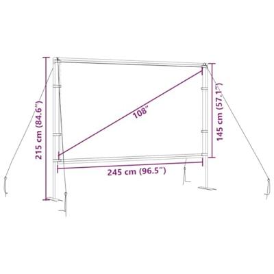 Projectiescherm met statieven 108 inch 16:9 - thumbnail
