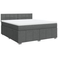 Boxspring met matras stof donkergrijs 180x200 cm - thumbnail
