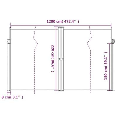 VidaXL Tuinscherm uittrekbaar 220x1200 cm antracietkleurig