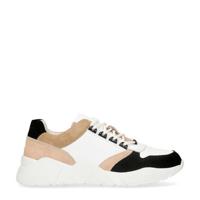 Manfield leren chunky sneakers wit/beige - thumbnail