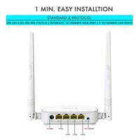 Tenda N301 WLAN-router voor aansluiting op de kabel-/DSL of glasvezelmodem (300 Mbit/s via WLAN, 3x LAN-poorten, WPS, voor 4K/HD Videostreaming & online games), wit - thumbnail