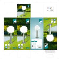 EGLO 30206 buitenverlichting Buitensokkel/lantaarnpaalverlichting Roestvrijstaal, Wit E27 60 W - thumbnail