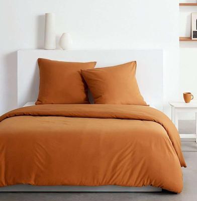 Beddenset - TODAY - Essential - 2 personen - 220 x 240 cm - Karamelkleurig gewassen effect