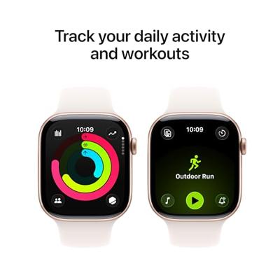 Apple Watch Series 11 GPS - 46 mm - Cassa in alluminio color oro rosa - Cinturino Sport color cipria chiaro - S/M Apple Watch Series 11 GPS - 46 mm - Cassa in alluminio color oro rosa - Cinturino Sport color cipria chiaro - S/M