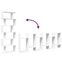 Kamerscherm / boekenkast 6-laags 70x24x193 cm bewerkt hout wit - thumbnail