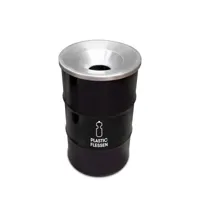 Olievat prullenbak 120L - Plastic flessen - Met vlamwerend deksel - thumbnail
