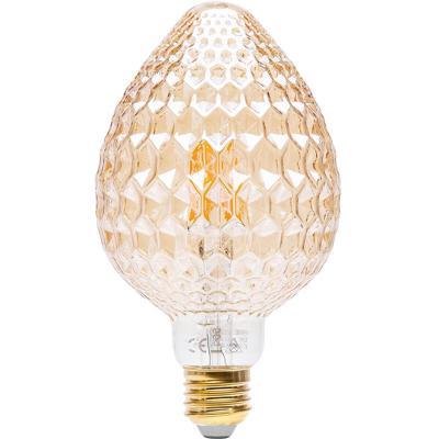 LED Lamp E27 Fitting 4W - Warm Wit 1800K Amberkleurig -Aigi Glow Strawberry