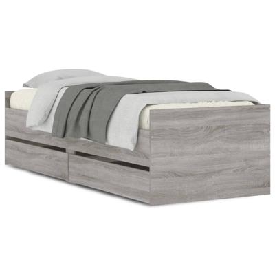 Bedframe met lades grijs sonoma eikenkleurig 90x190 cm