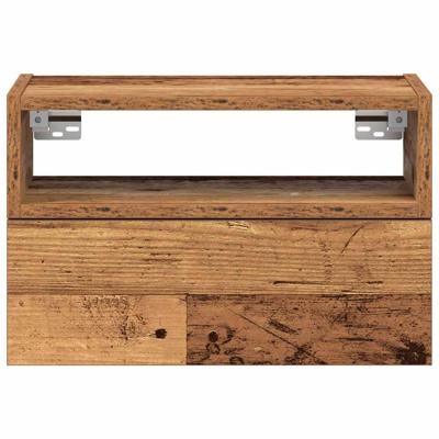 Nachtkastjes 2 st wandgemonteerd 45x26x28,5 cm oud houtkleurig - thumbnail
