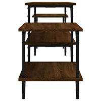 Tv-meubel 197x35x52 cm bewerkt hout bruineikenkleurig - thumbnail