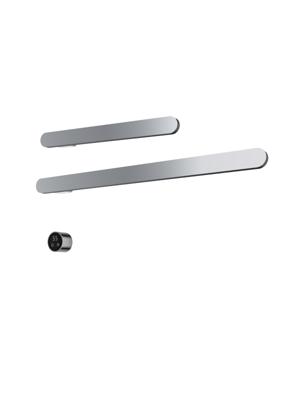 Hotbath &MORE set van 2 rails RASS80 SOFT SQUARE 80 en RASS50 SOFT SQUARE 50 cm met separate schakelaar en inbouw element Chroom (RASS50+RASS80CR)