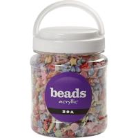 Creativ Company Pastel kralen, afm 9-12 mm, gatgrootte 1,2 mm, ca. 1600 stuk, 500 gr, 700 ml/ 1 doosje - thumbnail