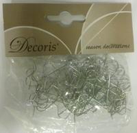 Decoris Kerstbalhaakjes 50 in zakje 4cm zilver - thumbnail
