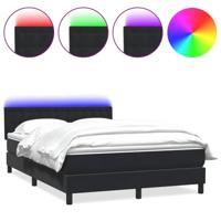 Boxspring met matras en LED fluweel zwart 160x220 cm - thumbnail