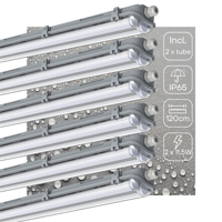 6 PACK - LED&apos;s Light Dubbele LED TL lamp 120 cm - compleet met LED buizen - Binnen en buiten - 4260 lm - 4000K - 2x11.5W - thumbnail