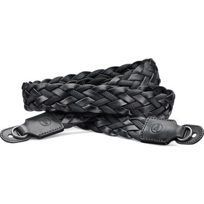 Leica 14696 Carrying Strap, flat braided rayon & leather cord, black