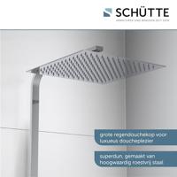 Regendouche Opbouwset Thermostatisch Schutte Ocean 3 Functies Glazen Planchet Chroom Antraciet Schütte - thumbnail