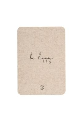 Zusss linnen kaart met envelop be happy Zusss linnen kaart met envelop be happy