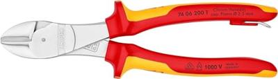 Knipex Kracht-Zijsnijtang | 200 mm Lengte | Geïsoleerd | Meercomponenten-Omhullingen | VDE-Goedgekeurd - 74 06 200 T BK Knipex Kracht-Zijsnijtang | 200 mm Lengte | Geïsoleerd | Meercomponenten-Omhullingen | VDE-Goedgekeurd - 74 06 200 T BK