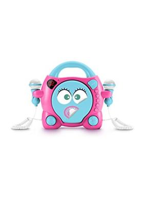 Lettore Cd (Cd59Girlsstick) Portatile Con 2 Microfoni My Mia (Rosa E Celeste)