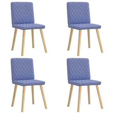Eetkamerstoelen 4 st stof jeansblauw
