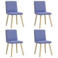 Eetkamerstoelen 4 st stof jeansblauw - thumbnail