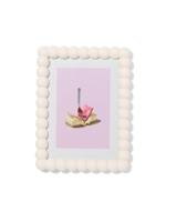 HEMA Fotolijst 15x20cm hout bolletjes (wit) - thumbnail