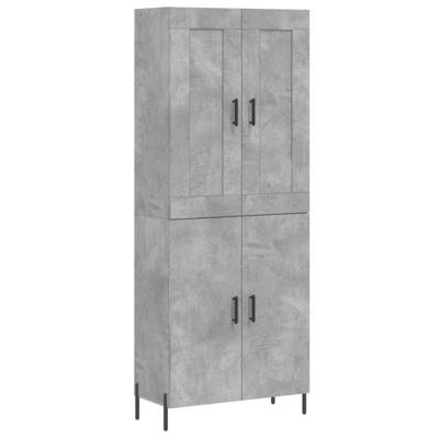 Hoge kast 69,5x34x180 cm bewerkt hout betongrijs