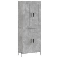 Hoge kast 69,5x34x180 cm bewerkt hout betongrijs - thumbnail