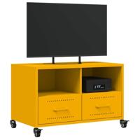 Tv-meubel 68x39x43,5 cm staal mosterdgeel - thumbnail