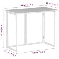 Tuintafel inklapbaar 90x51x75 cm poly rattan beige - thumbnail