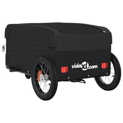 VidaXL Fietstrailer 30 kg ijzer zwart