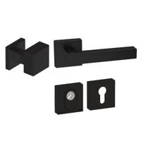Hardbrass Voordeurset Quadro exc. 3-delig vierkant SKG3 met kerntrekbeveiliging - zwart - thumbnail