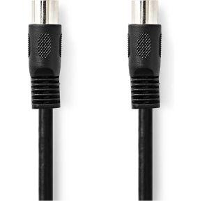 Nedis DIN-Audiokabel | DIN 5-Pins Male | DIN 5-Pins Male | Vernikkeld | 1.00 m | Rond | PVC | Zwart | Label - CAGL20000BK10