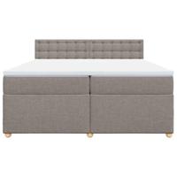 Boxspring met matras stof taupe 200x200 cm - thumbnail