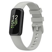 By Qubix - Compatible met Fitbit Inspire 3 - Sportbandje met gesp - Maat: Small Grijs - Room wit - Compatible fitbit bandje - thumbnail