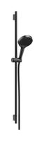 Hansgrohe Rainfinity doucheset 130 3jet met glijstang S Puro 90 cm, push-schuifstuk en Designflex textiel doucheslang 160 cm, Brushed Black Chrome - thumbnail