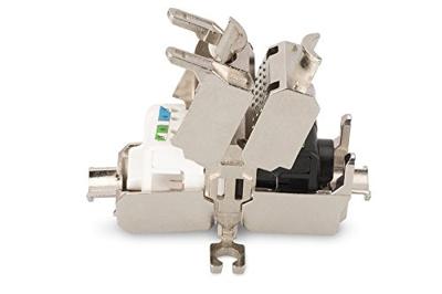 Digitus RJ45 / Connector Netwerk Adapter CAT 6A, Zonder connectoren [1x LSA, Snijklem, Snelaansluiting - 1x LSA, Snijklem, Snelaansluiting] Zilver, Staal