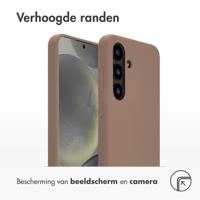 Accezz Liquid Silicone Backcover met MagSafe voor Samsung Galaxy S24 Telefoonhoesje Bruin - thumbnail