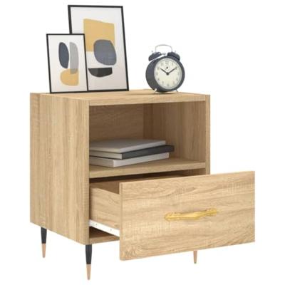 Nachtkastjes 2 st 40x35x47,5 cm bewerkt hout sonoma eikenkleur
