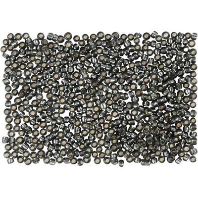 Creativ Company Rocailles, d 1,7 mm, afm 15/0, gatgrootte 0,5-0,8 mm, grey green, 25 gr/ 1 doos