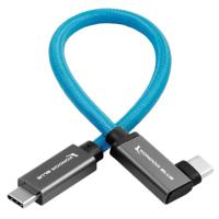 Kondor Blue USB C naar USB C High Speed kabel voor Samsung T5 T7 SSD - haaks - thumbnail